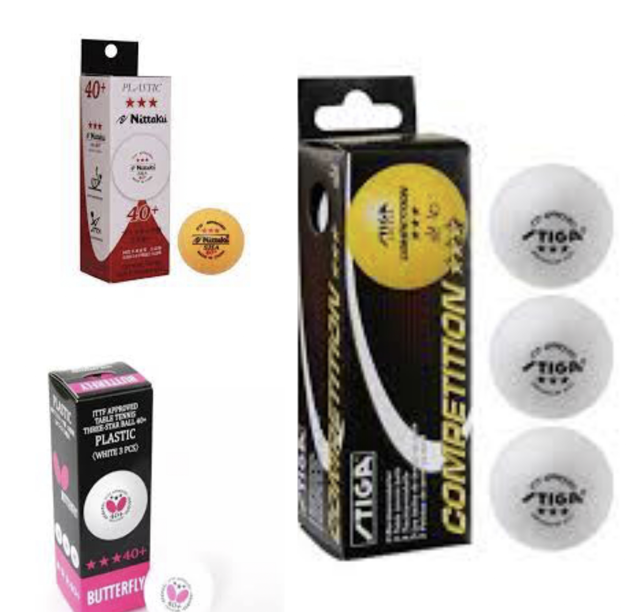 3 in 1 table tennis ball(Stiga,Nitaki,Butterfly)